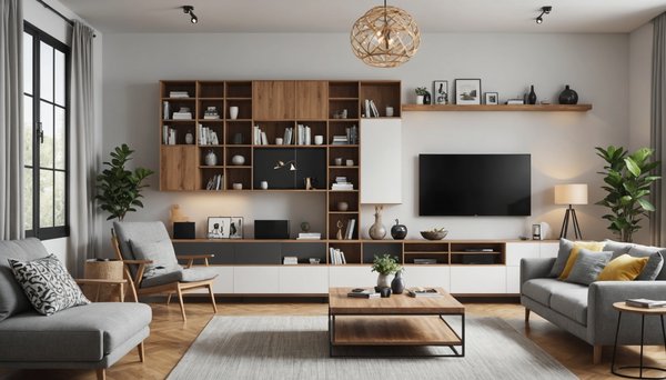 Des meubles de rangement malins pour un petit salon optimisé